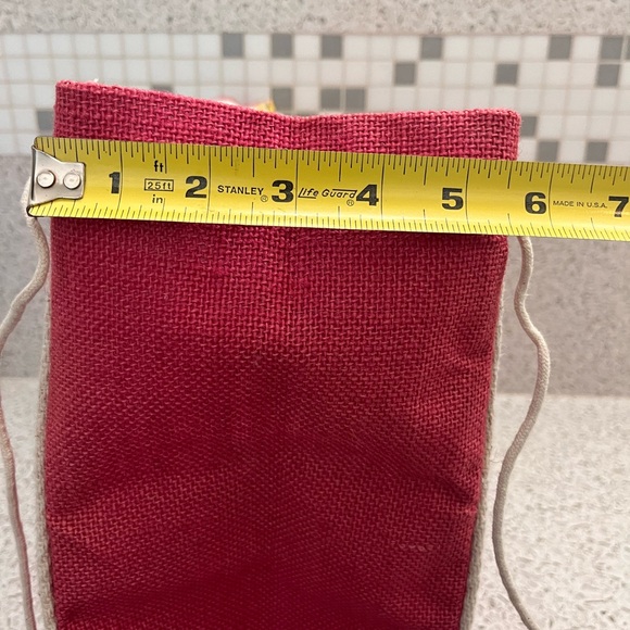 🩷3/$15 Pink Burlap Tote 17W x 12”H x 6.5” Width NWOT - Picture 8 of 10